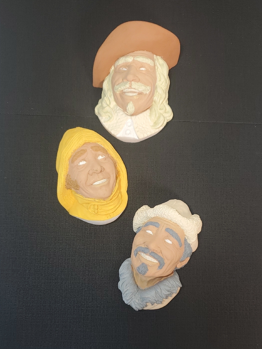Set of Three Bossons Chalkware Heads